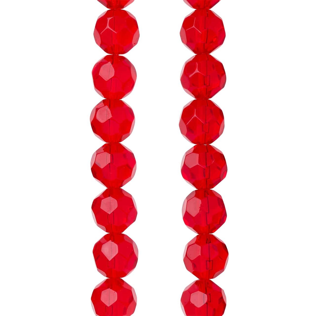 12 Pack: Ruby Faceted Glass Round Beads, 14mm by Bead Landing™